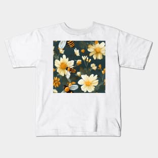 Honeycomb and Bee Pattern 8 Kids T-Shirt